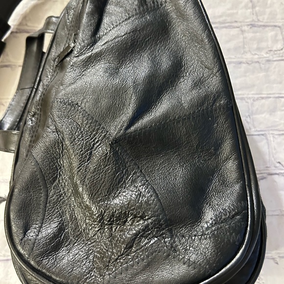 COMFORT CARRY-ALL CROSSBODY SLING BLACK PATCHWORK ERGO/ZIP UNISEX BAG - Picture 4 of 12